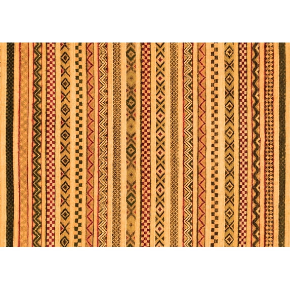 Ahgly Company Indoor Rectangle Abstract Orange Modern Area Rugs, 7' x 10'