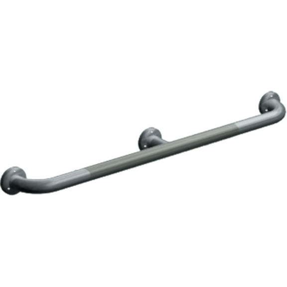 ASI-3402-52P - Exposed Flange (1-1/4" O.D) Peened - Straight Grab Bar w/ Intermediate Support, 52”
