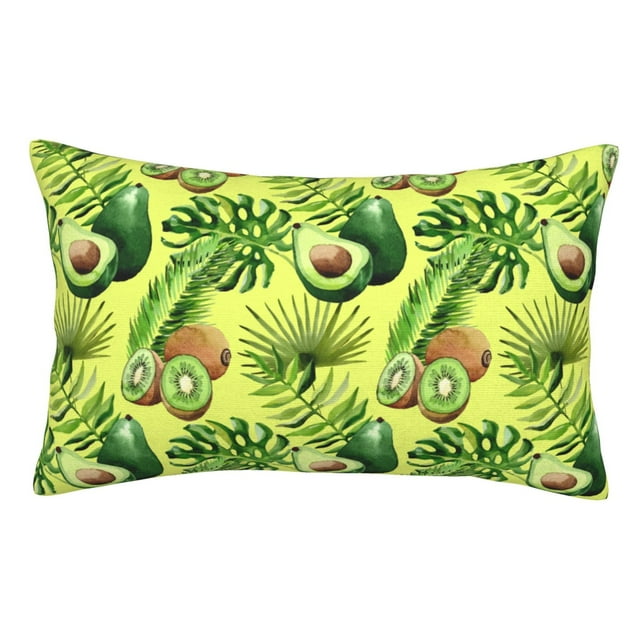 Saiise Kiwi and Avocado Print Rectangle Pillow Covers, Two-Sided Printed Design, Car and Sofa Throw Pillow Case for Bedroom or Home Decor-20"x30"