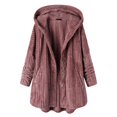 thumbnail image 2 of Turilly Womens Jackets Ladies Clearance, Women Plus Size Casual Button Pockets High Low Long Sleeve Hooded Coat Tops, 2 of 4