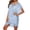 Blue, variant on Gspmoly Women'S Casual Dresses, Ladies Loose Solid Color Hand Hook Stitching V-Neck Blouse Beach Dress Wedding Dresses for Women Clearance Items