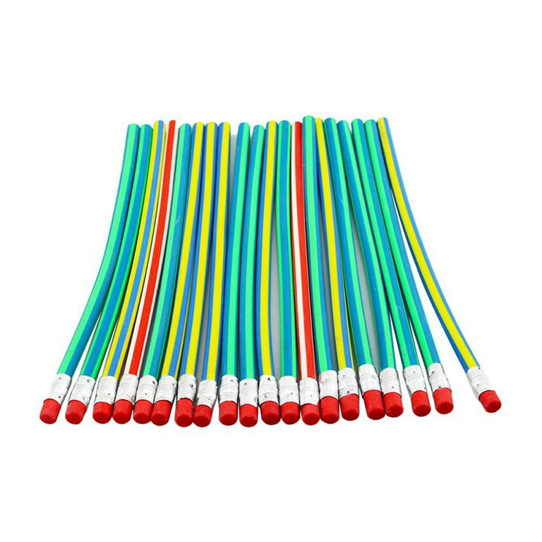 Flexible Bendy Pencil, 35 PCS Flexible Soft Pencil Colorful Stripe Soft  Pencils with Eraser as Gift for Students or Children
