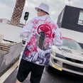 thumbnail image 4 of Coolmee Unisexe Vintage Koi Pattern Kimono Style Chinois Manches Courtes Chemises en Coton, 4 of 6