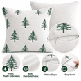 thumbnail image 4 of LOMYOLO Christmas Pillow Covers 18x18IN Set of 2,Soft Faux Fur Throw Pillow Case with Embroidered Christmas Tree, Holiday Decorative Pillowcases for Couch Sofa Bed Farmhouse Winter Xmas Decor-WHITE, 4 of 7