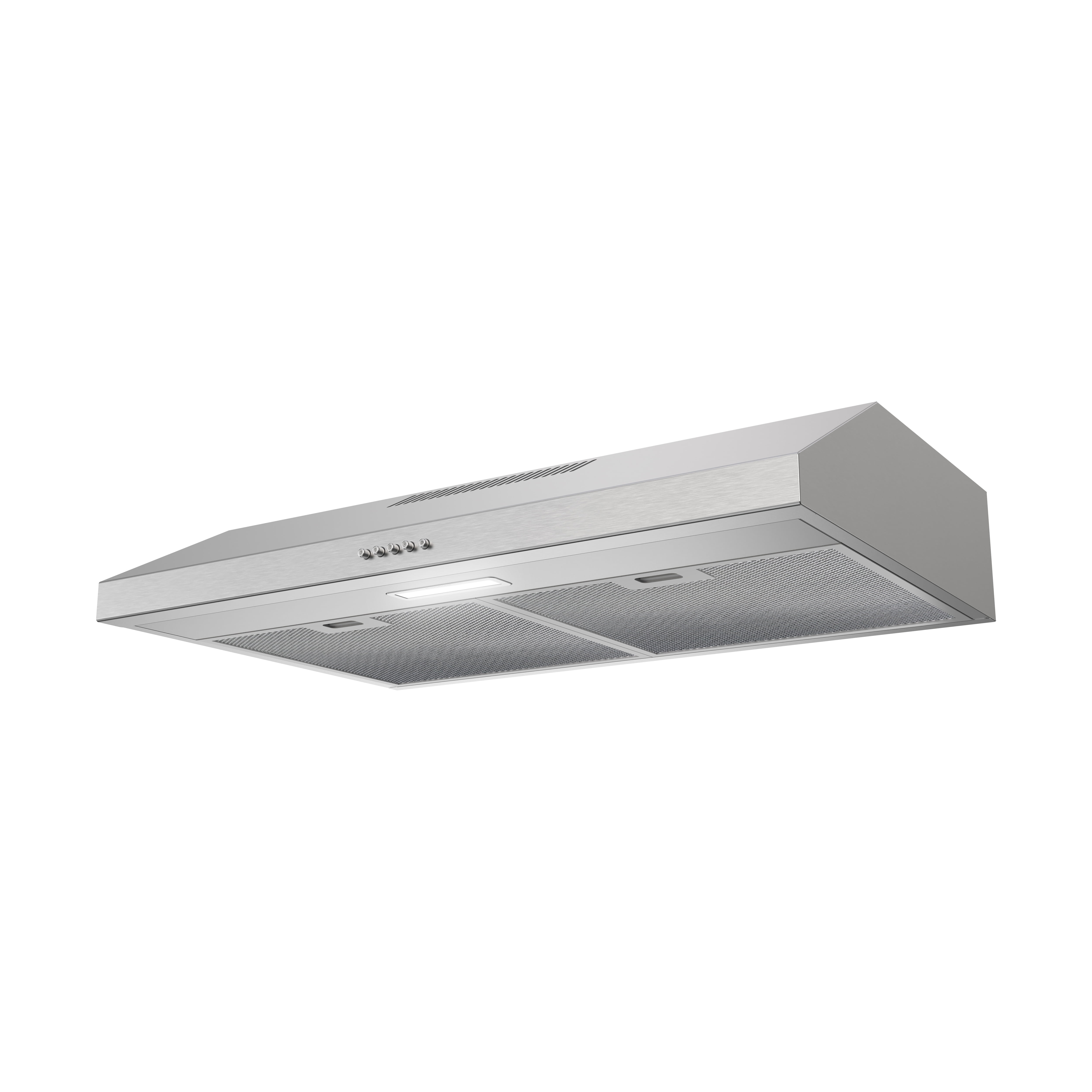 Streamline 30 in. Valmorea Ductless Undermount 80 CFM Range Hood in Brushed Stainless Steel with Mesh Filters, Push Button Control, LED Light