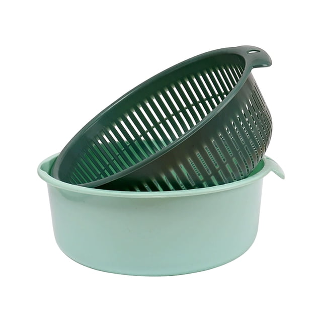 Factory Food Grade Large Double Drainage Basket Plastic Sink Filter Basket Vegetable Fruit Storage Basket Set