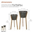 thumbnail image 4 of Alpine Corporation Set of 2 Metal Planters with Drainage Holes Wooden Stands, 4 of 11