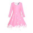 thumbnail image 5 of GBSYEWXS Christmas Dress For Girls Child Soft Long Sleeve Crew Neck A-Line Outdoor Snowflake Print Pink Dresses Size 10-13 T, 5 of 5