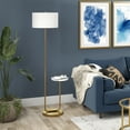 thumbnail image 2 of Evelyn&Zoe Jacinta 65.75" Modern Metal and Marble Floor Lamp with White Drum Fabric Shade, 2 of 7