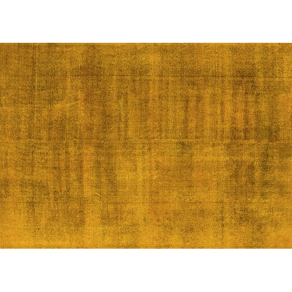 Ahgly Company Machine Washable Indoor Rectangle Oriental Yellow Industrial Area Rugs, 6' x 9'