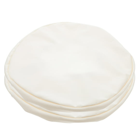 Milisten 2-Pack Beige PU Round Stool Covers and Oil-Resistant for Home Kitchen Dining Room