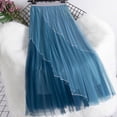thumbnail image 3 of STETMN Women's Maxi Tulle Skirts Ruffle Flowy Hem Skirt Elastic Waist Tiered Swing Elegant Skirt, 3 of 8