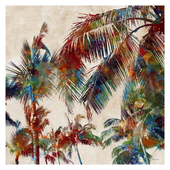 Masterpiece Art Gallery Tropical Punch II Palm Tree By Katrina Craven Canvas Art Print 24" x 24"