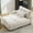Beige, variant on LUCKHAO Oversized Chaise Lounge Chair with Cup Holders and Charging Port, Deep Seat Corduroy Lounge Sofa with Movable Armrest for Living Room Bedroom