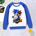 thumbnail image 3 of Sudadera con cuello redondo de Sonics, sudadera con figuras de juego, bloques de color, hombros caídos, manga larga, pulóveres holgados, moda informal, 3 of 5