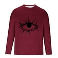 thumbnail image 4 of ZUKMRJPC Men's Halloween Long Sleeve Shirt Casual Fashion Printed Crewneck Solid Color T-Shirts Fall Workout Athletic Tops, 4 of 4