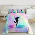 thumbnail image 2 of Homewish Gymnastics Lovers Bedding Comforter Set,Sports Theme Twin Comforter Sets,Pink Green Ombre Bedding Set For Girls Boys,Microfiber Bedroom Decor Reversible,2-Piece, 2 of 8