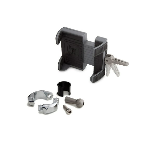 Ciro Smartphone/GPS Holder w/Charger Chrome w/1.25" Handlebar Mount (50214)