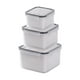 thumbnail image 2 of Juego de 3 recipientes para almacenar alimentos, cajas bento sin BPA con tapa Cuadrado, 2 of 9