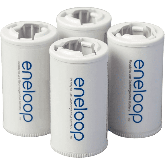 Panasonic BQ-BS2E4SA C Size Battery Adapters for use with Eneloop Rechargeable AA Batteries