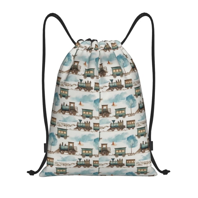 Fotbe Transport Train Bolsa Mochila con Cordón Estampada, Bolsa de Gimnasio Deportiva, Bolsa Cinch, Bolsa con Cordón para Hombres y Mujeres-Medium