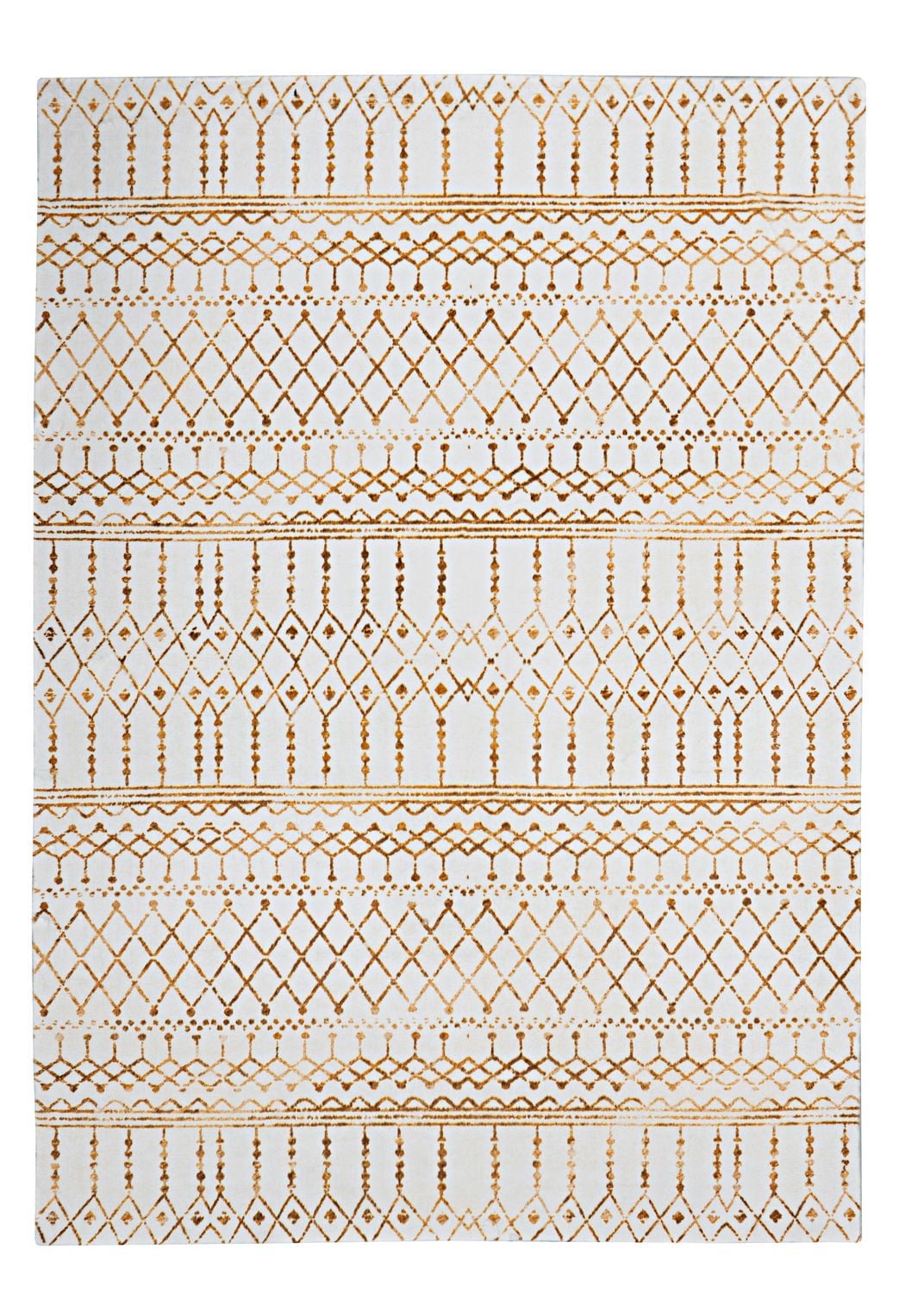 Motif Printed Faux Rabbit Minear Ivory & Gold 5 ft. x 7 ft. Area Rug