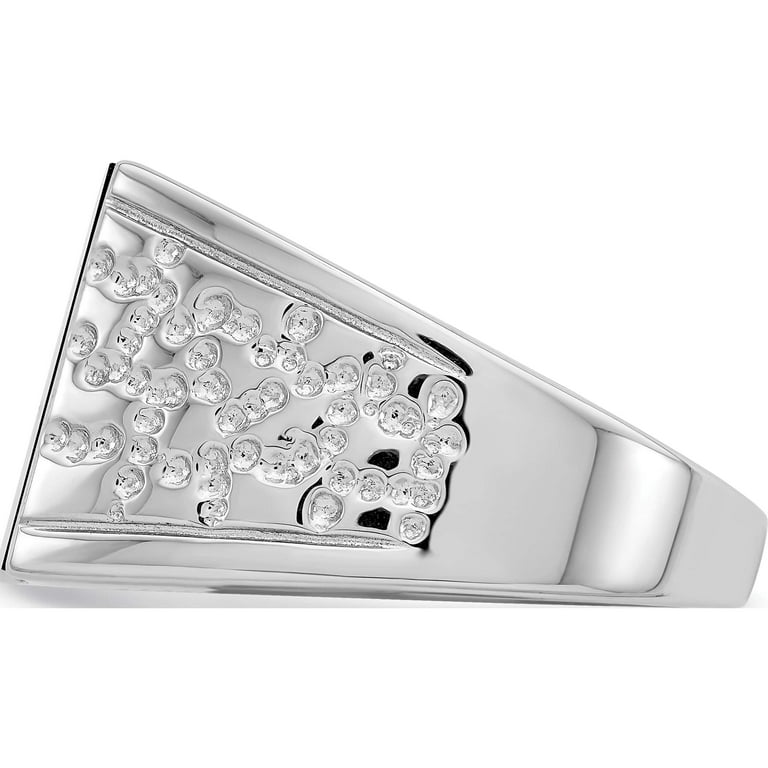 Sterling Silver Rhodium-Plated Men's Onyx Ring (Size 11 Sterling Silver Rhodium-Plated Men's Onyx Ring (Size 11