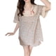 thumbnail image 1 of Conjunto de pijamas de verano para mujer, manga corta, costura de encaje, pantalones cortos de dos piezas, ropa de dormir con estampado floral L, 1 of 12