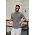 thumbnail image 3 of COOFANDY Mens Short Sleeve Turtleneck Casual Pullover Basic Tee Sweater Solid Lightweight Tops, 3 of 6