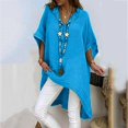 thumbnail image 2 of T-shirt à Manches Courtes Femmes Mode Été Décontracté en Vrac Col en V Manches Courtes Tops Solides Blouse, 2 of 6