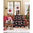 thumbnail image 3 of Christmas Flannel Blanket for Bed,Travel and Camping, Christmas Truck Xmas Pine Tree Snowflakes Black Red Super Soft Cozy Blanket for All Seasons 40" x 50", 3 of 6