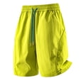 thumbnail image 4 of Besolor Workout Shorts for Men Wide Leg Drawstring Elastic Waist Quick Dry Breathable Athletic Hiking Shorts with Pockets(X-Large,Yellow), 4 of 6
