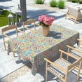 thumbnail image 6 of Outdoor Rectangle Tablecloth, Decorative Water-Repellent and Fade Resistant Table Covers with Umbrella Hole, Patio Table Cloth with Zipper for Oblong Table Use, 60×84 Inch, Paisley Multi, 6 of 6