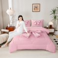 thumbnail image 4 of Manfei Cute Bow Girl Full Size Comforter Sets 3-Piece,Dreamy Princess Bedding Comforter Set,Kawaii Ribbon Bow Knot Lightweight Bedding Sets,Luxury Bedroom Decor,Reversible, 4 of 8