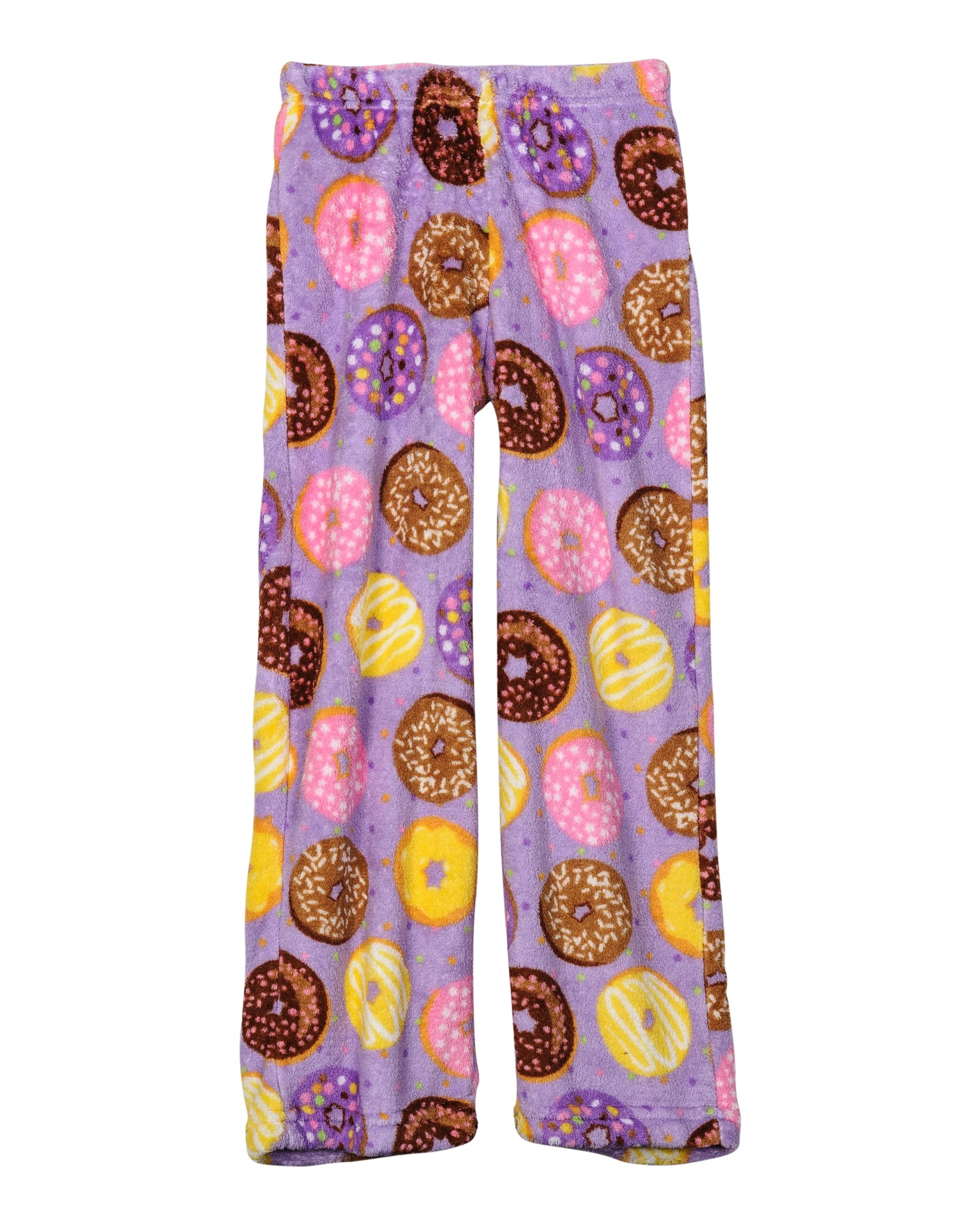 Up Past 8 Big Girls Pajama Pants Plush Female 2T16, Donuts, Size 2T