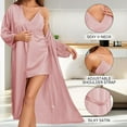 thumbnail image 6 of Robes for Women, PUTUO 2PC Silk Robes for Women, Luxurious Satin Pajamas for Women Soft Cozy Cami Nightwear Set, Bridesmaid Nightgowns for Women, 6 of 6