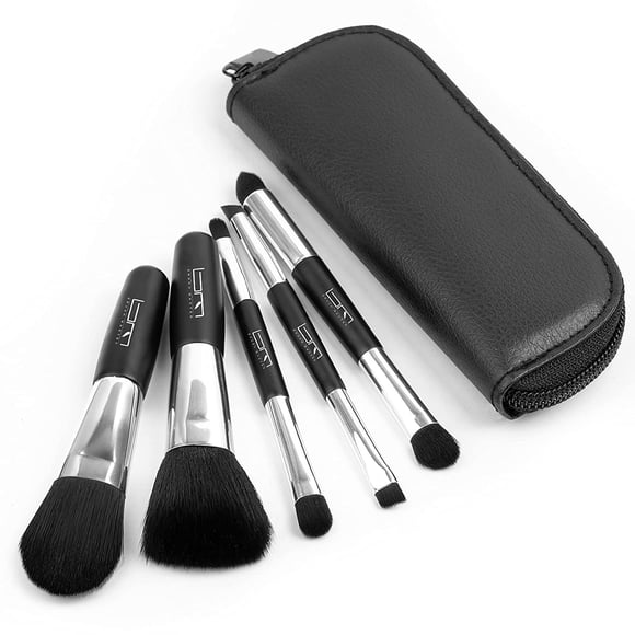 Set de brochas de maquillaje Brush Master Travel con funda, 5 unidades, color negro