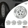 thumbnail image 4 of OMAC 15" Wheel Rim Cover Guard Hub Caps Durable Snap On ABS Silver 4 Pcs, 4 of 10