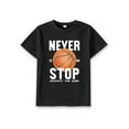 thumbnail image 5 of Mikrdoo 7Y-15Y Boys Tops "Never Stop Respect The Game 1988" Letter Graphics Summer Basketball Print Casual Short Sleeve T-shirts, 5 of 9