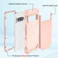 thumbnail image 3 of Dteck for Google Pixel 8 Pro Armor Case, 3 in 1 Heavy Duty Shockproof Hybrid Hard PC Soft Rubber Drop Protection Slim Fit Hybrid Protective Cover Case, rosegold, 3 of 6