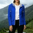 thumbnail image 2 of Crgrtght Hooded Jacket for Women Waterproof Sunscreen Long Sleeve Zip Up Casual Slim Fit Outdoor Hiking Travel Sports Coat, Navy S, 2 of 7