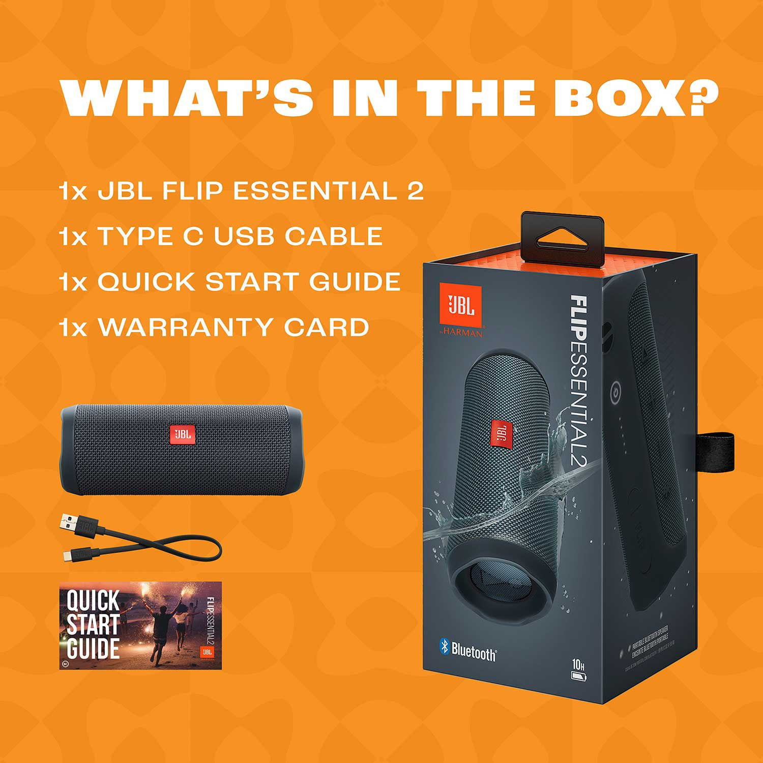 新品　JBL FLIP ESSENTIAL 2 Bluetooth スピーカー JBL Flip Essential 2 | Portable Waterproof Speaker