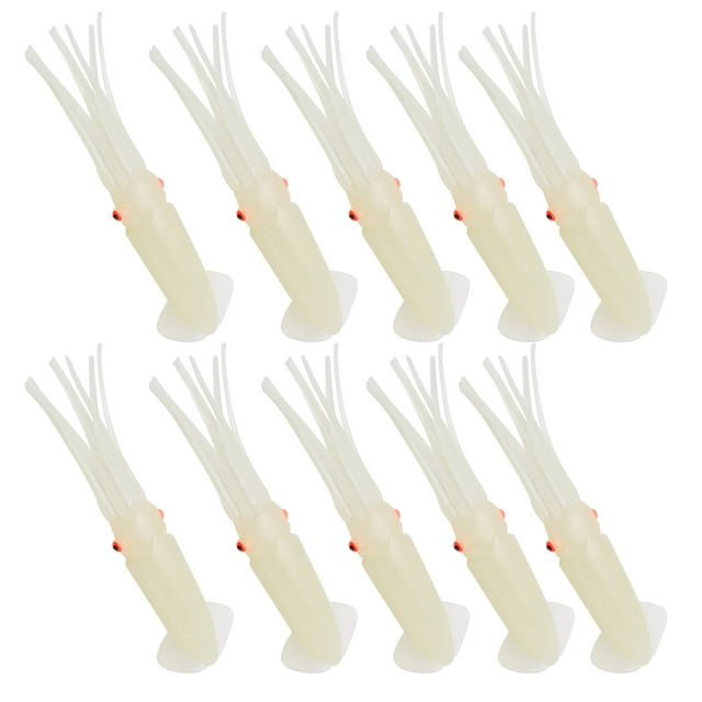 Fishing Lures,10Pcs Squid Fishing Lures Soft Bait Silicone Squid Bait Multi-Functional