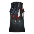 thumbnail image 4 of WREESH Men's 4Th of July Round Neck Tank Top Celebrate In Style with Patriotic Prints Black, 4 of 5