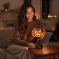 thumbnail image 7 of Stained Glass Halloween Pumpkin Table Lamp, USB Powered Jack-O-Lantern Night Light, Vintage Halloween Lamp Ornament, 2 Pack ( Resin ), 7 of 7