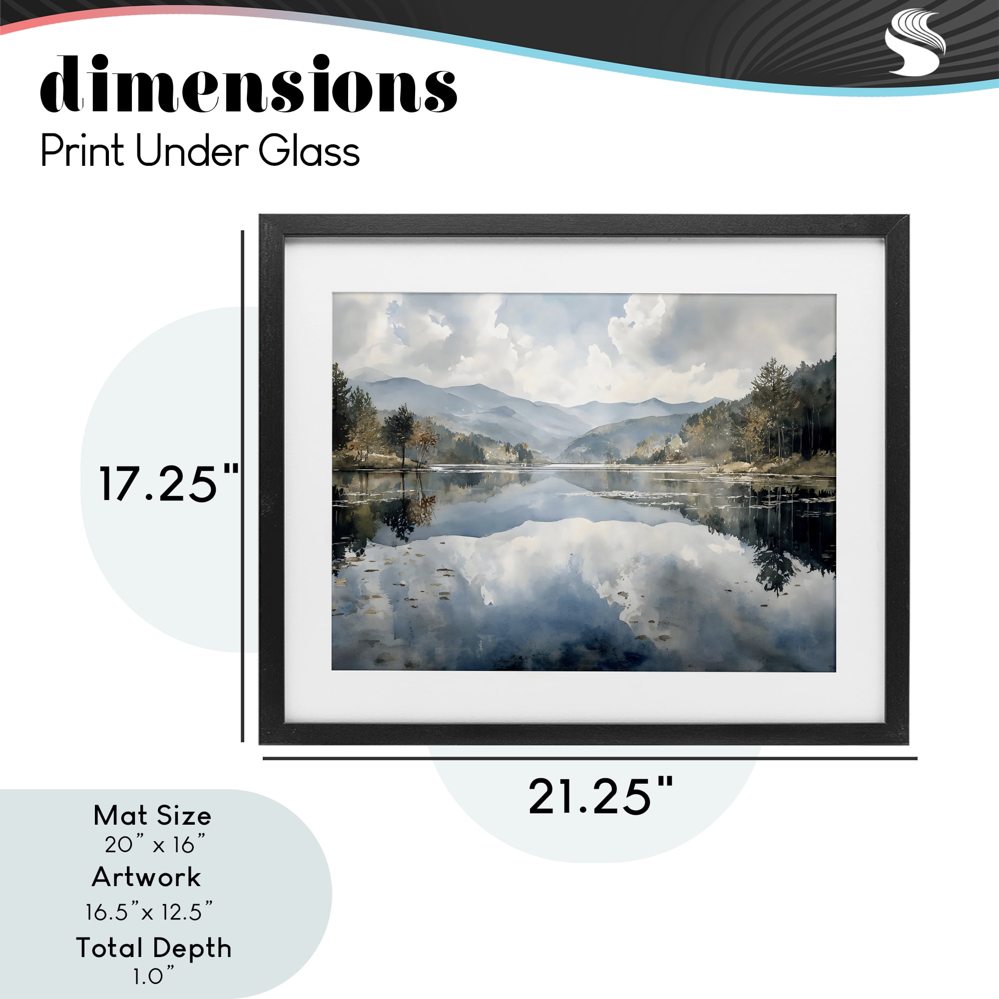 Stupell Industries Nature's Reflection on Mountain Lake Black Framed Print Under Glass, design by Franklyn Gregory