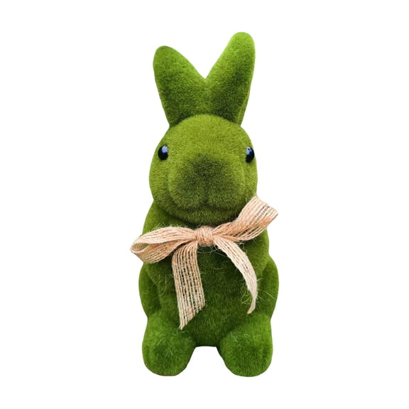Flocked Bunny Easter Decorations - Rabbit Figurines for Easter Centerpieces, Foam Rabbit Ornament Spring Home Tabletop Shelf Decor & Seasonal Gift