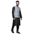 thumbnail image 2 of Atasi Ethnic Dupion Silk Kurta Pyajama Set With Printed Nehru Jacket For Mens, 2 of 3