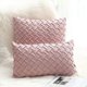 thumbnail image 2 of Xiao Hua Funda de cojín decorativa con diseño de tejido de canasta, de ante súper suave, cuadrada y lisa, para sofá o coche (rosa sakura, 45,7 x 45,7 cm), 2 of 5