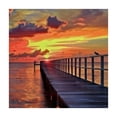 thumbnail image 4 of nygtbtfer Landscape Tablecloth, Wooden Bridge in The Port at Sunrise Horizon Candle Romantic Love Image Print, Dining Room Kitchen Rectangular Table Cover,  Orange Navy 40*40, 4 of 8